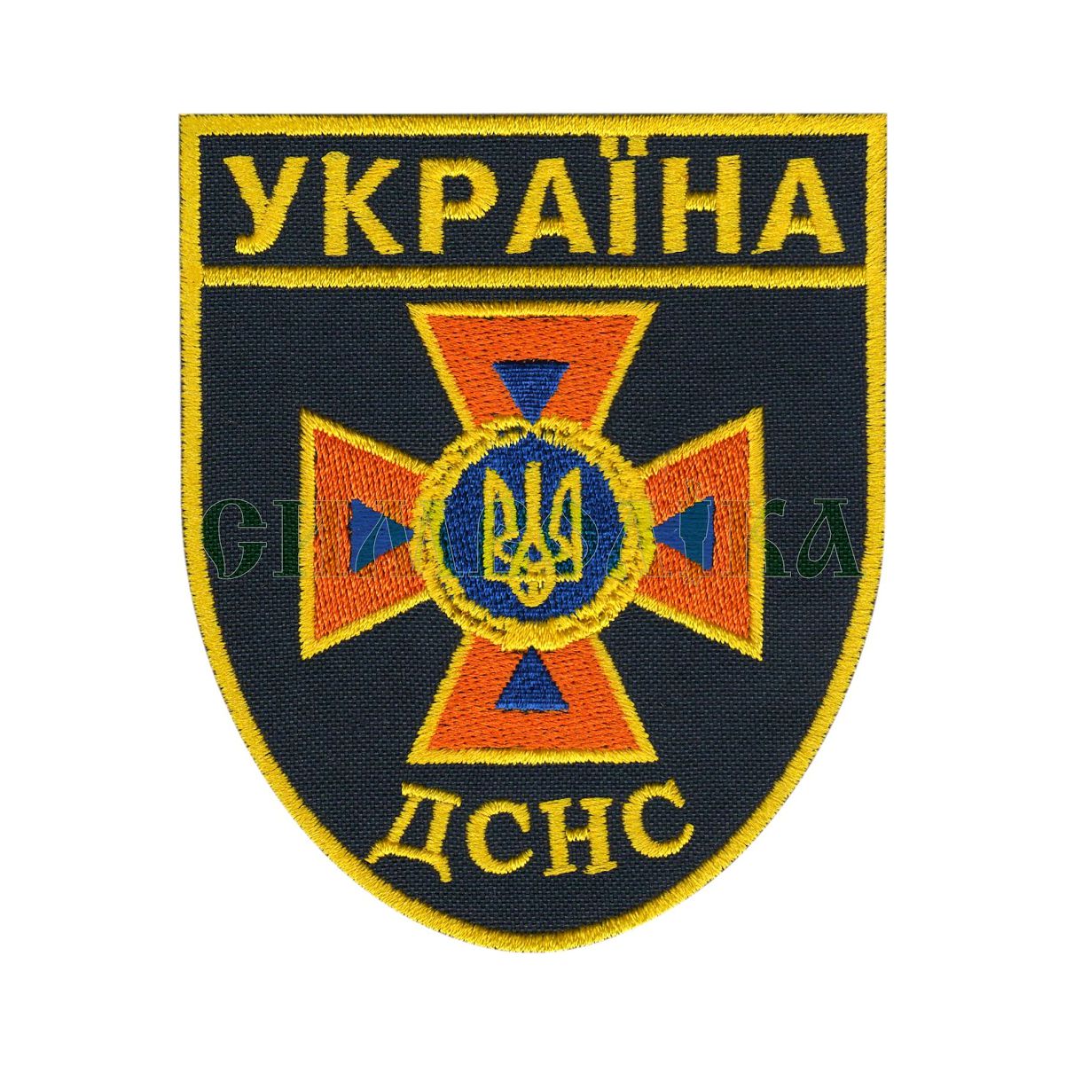 ДСНС Україна  жовтий для футболки-поло 80х65/ Нарукавна емблема !