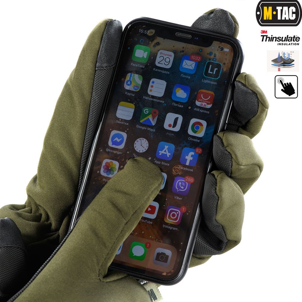 РУКАВИЦІ M-TAC SOFT SHELL THINSULATE OLIVE (90308001)