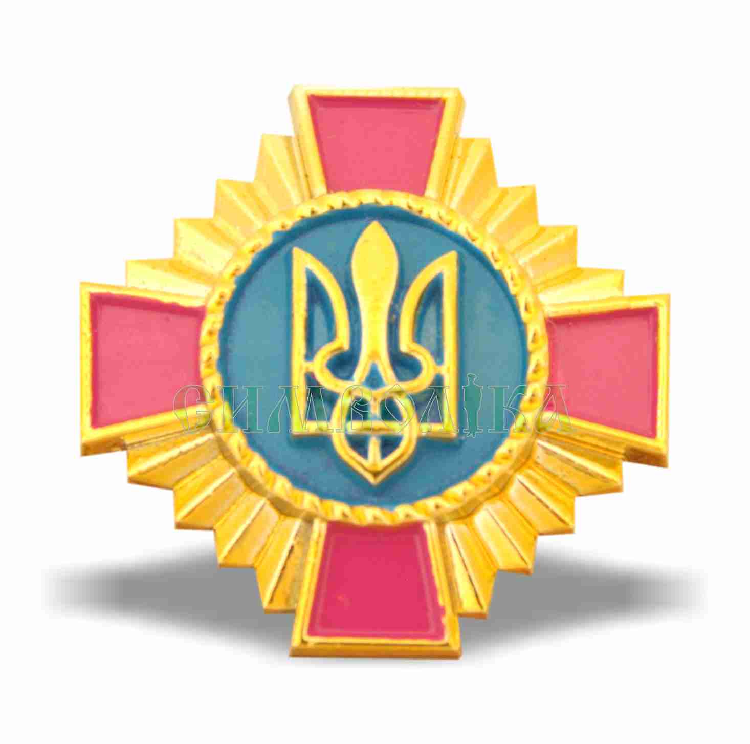 Кокарда Українське козацтво хрест малиновий