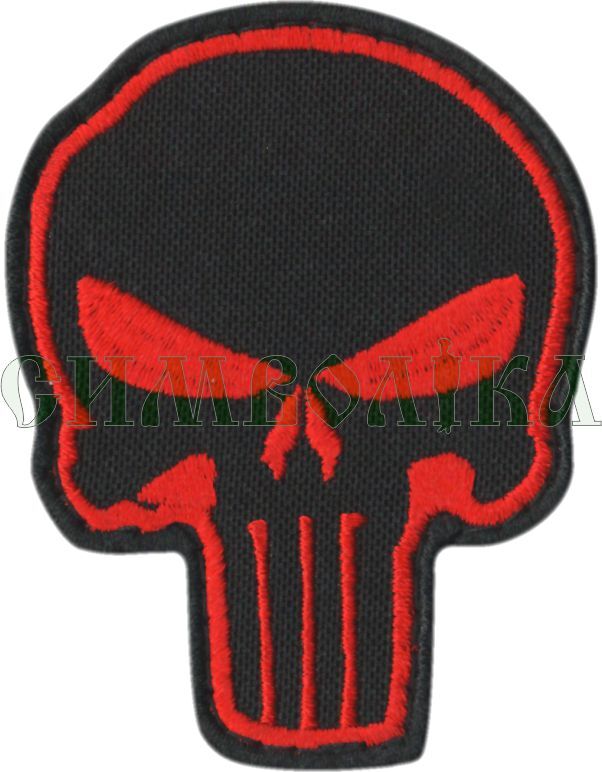 Череп-punisher / тк.чорна / червона / Нарукавна емблема !