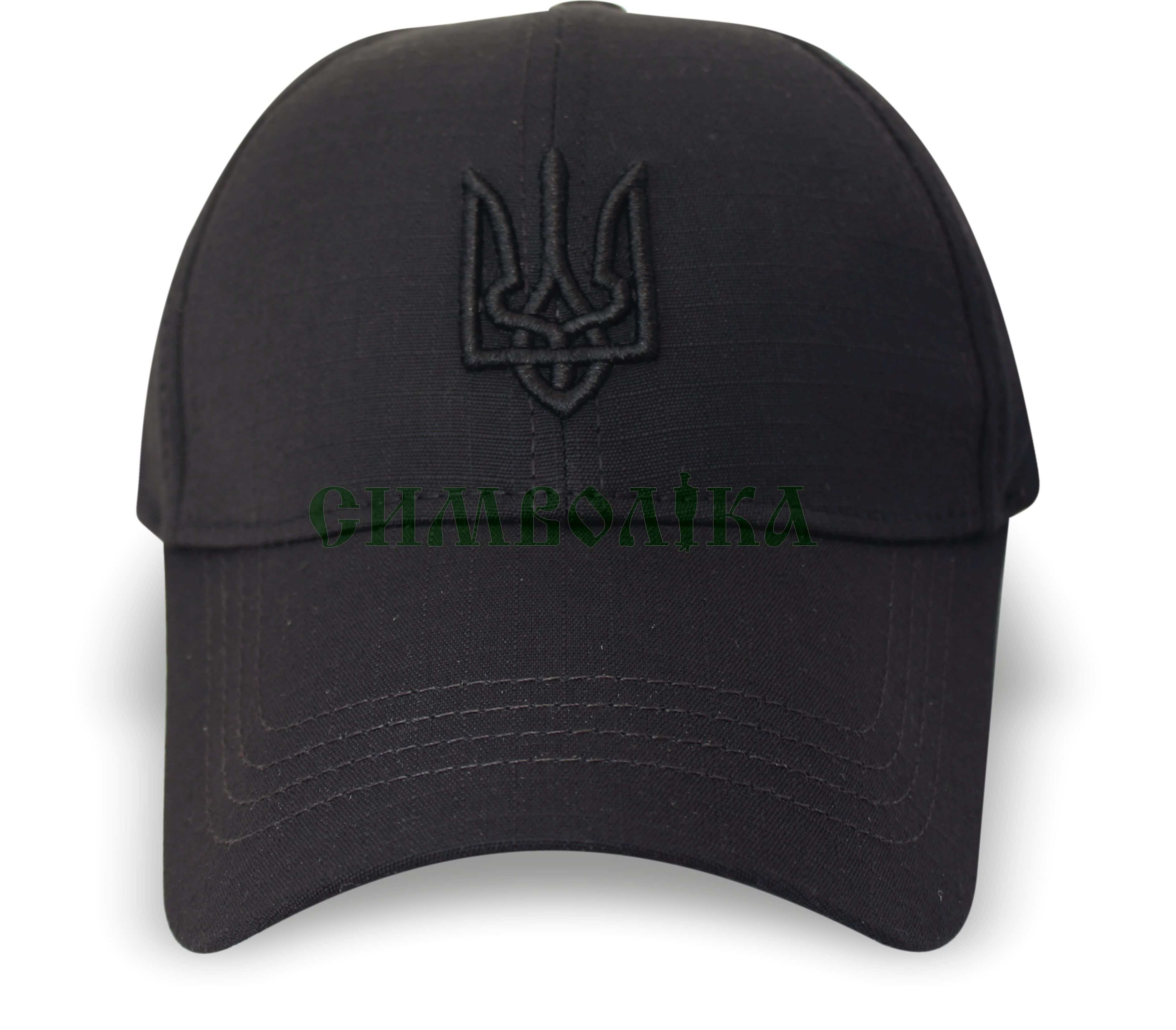 Бейсболка чорна з вишивкою Тризуб !