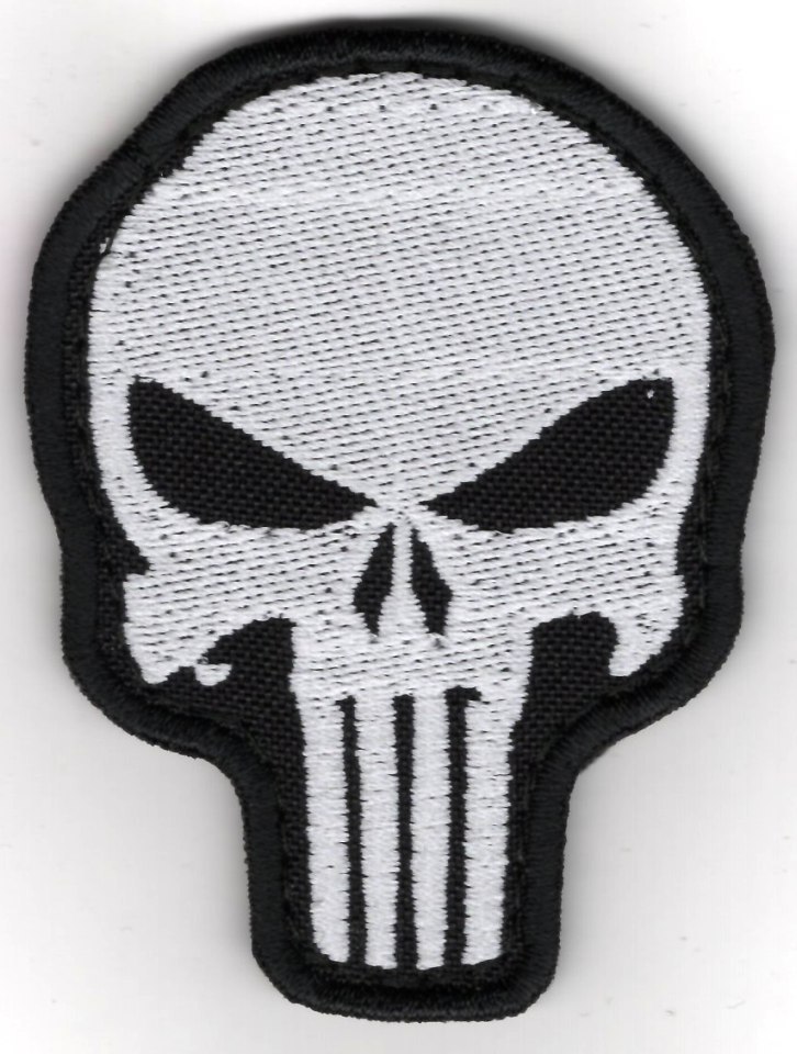 Череп-punisher / тк.чорна / біла / Нарукавна емблема !