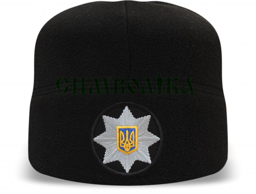 Шапка PONTETORTO фліс чорна з кокардою поліції