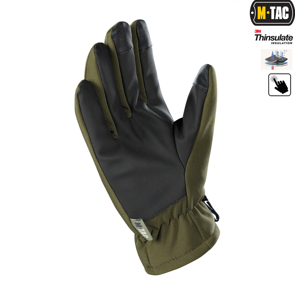 РУКАВИЦІ M-TAC SOFT SHELL THINSULATE OLIVE (90308001)