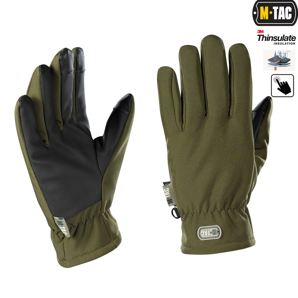 РУКАВИЦІ M-TAC SOFT SHELL THINSULATE OLIVE (90308001)