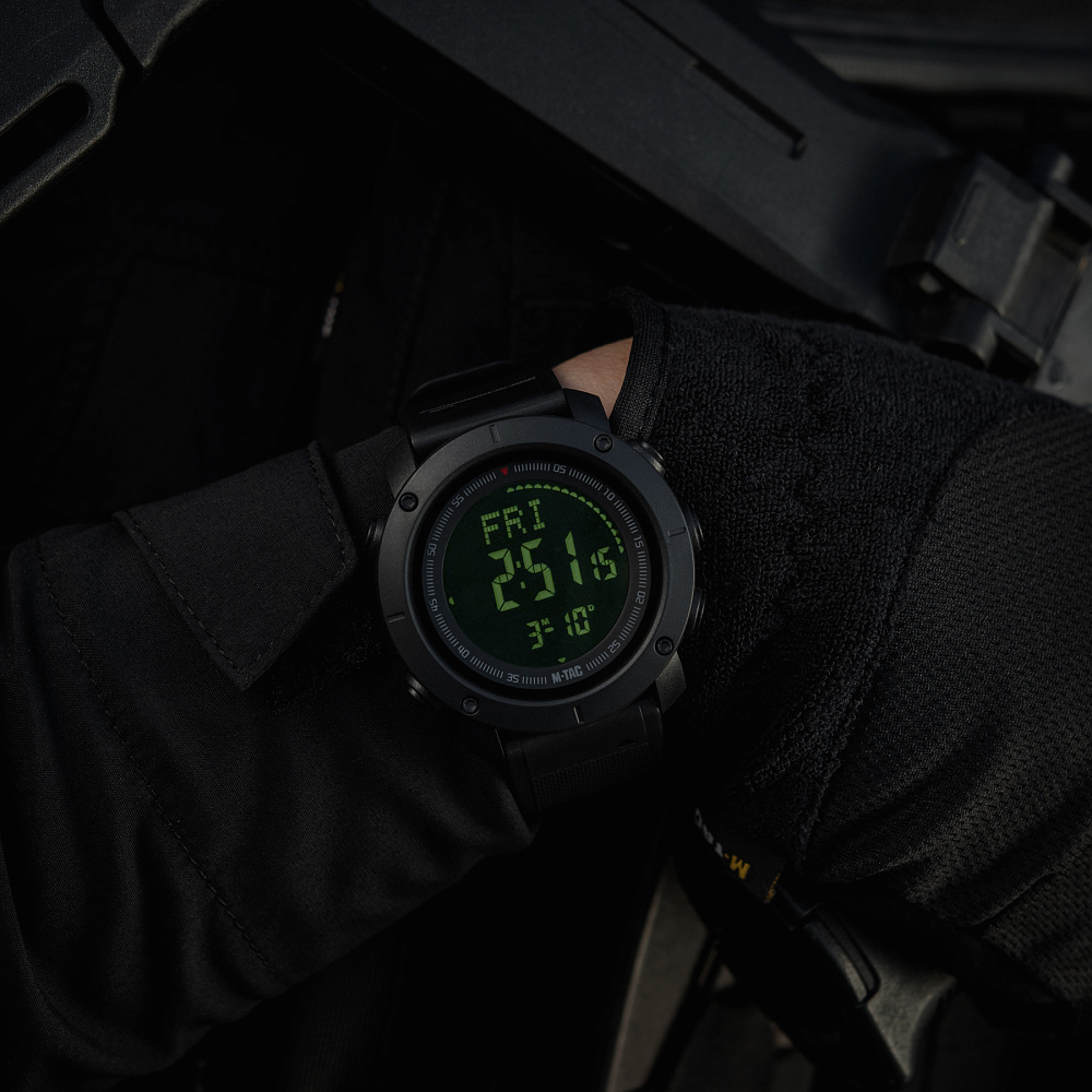 M-Tac годинник тактичний з компасом 2095 Black (50009002)