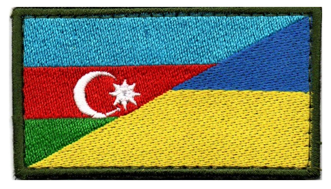 Прапорець Україна-Азербайджан 8х4,5см !