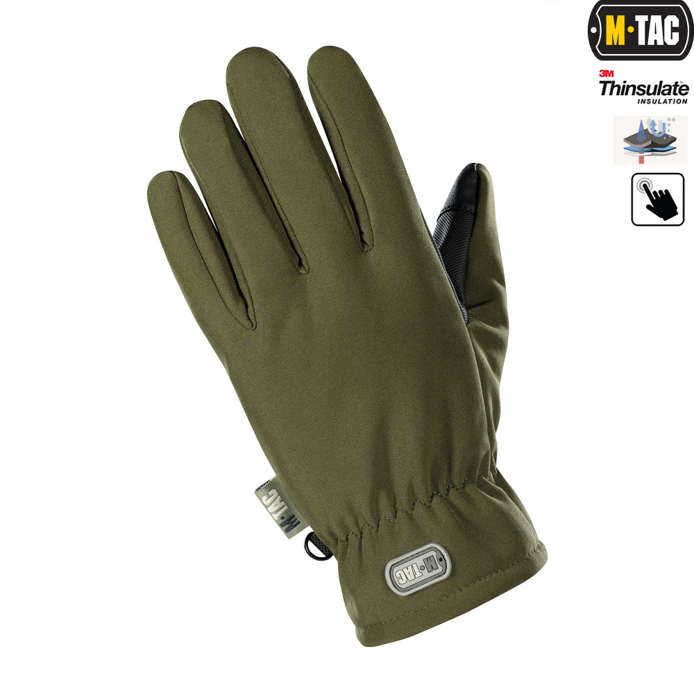 РУКАВИЦІ M-TAC SOFT SHELL THINSULATE OLIVE (90308001)
