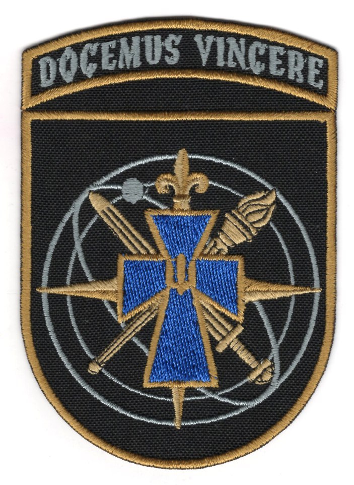 Житомирський Військовий Інститут ім. Корольова Docemus Vincere (офіцер) \ кол \ тк.чорна \ нарукавна емблема !